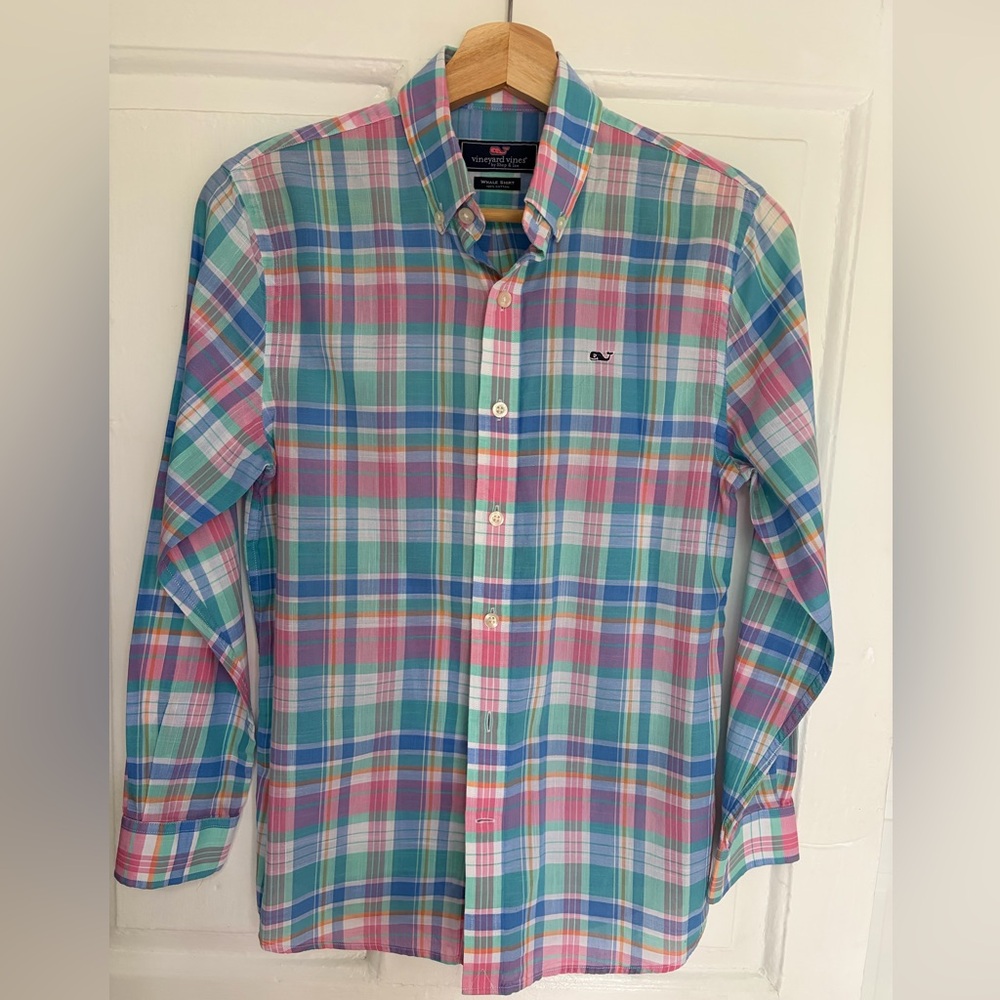 Vineyard Vines Boys Whale shirt cotton size M
